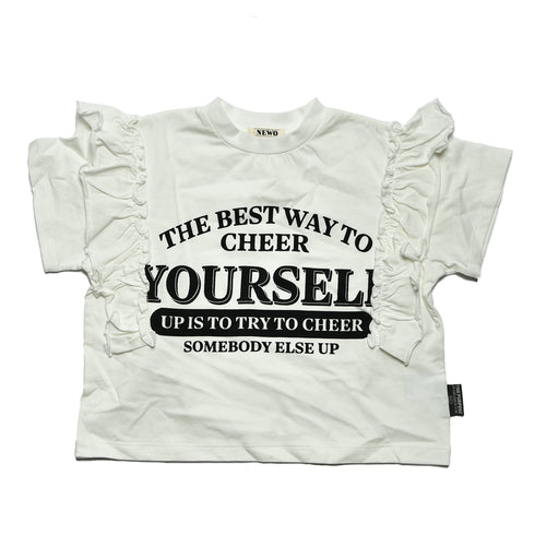 【NEWO・ネオ】フリルロゴTシャツ|S~M|3125209W